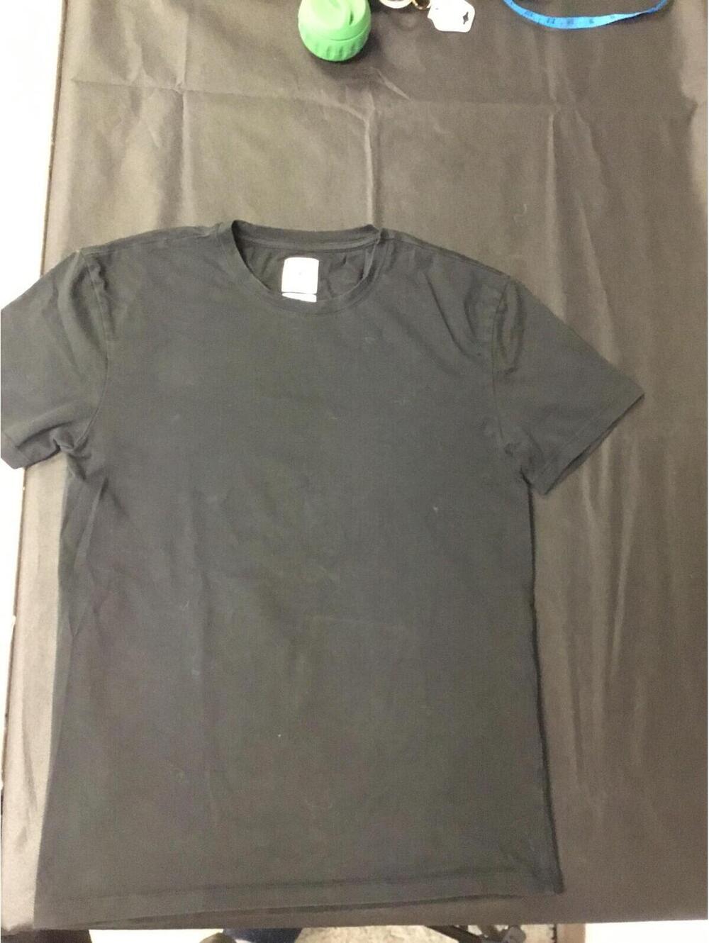 [402]Zara Shirt Mens M Black Short Sleeve Crew Neck Slim Fit T-Shirt Tee Top